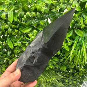 EXSTRA LARGE 20Cm (THIN) Emf Neutraliser Shungite  Tower Stone Energy Protection,Crystal Tower Decor,emf Shield, Healing Crystal Tower prot