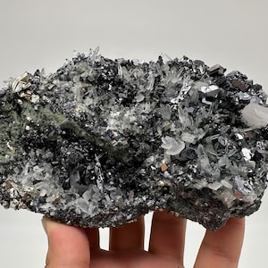 Wonderful Galena spinel law,Sphalerite on Quartz,Calcite from Borieva mine,Bulgaria,natural minerals,collection crystal,gift,home decor M4