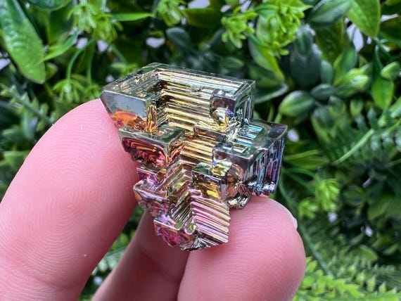 Rainbow Bismuth Crystal: Rare Gemstone Specimen, 12 Grams