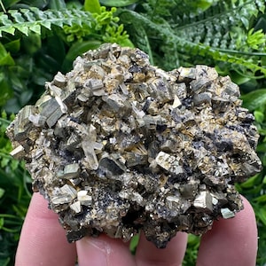 Stunning Rainbow Pyrite on Sphalerite,Quartz,from Borieva mine,Bulgaria,natural collection mineral specimen,pyrite cluster,Sphalerite,gift