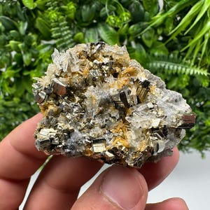 Wonderful Rainbow Pyrite on Quartz whit Oxide,natural minerals souvenir crystal,home decor,collection stone,rare minerals,Borieva Bulgaria