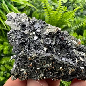 Wonderful Sphalerite on Quartz whit Pyrite,natural minerals souvenir crystal home decor stone,gift minerals,Borieva mine,Bulgaria,collection