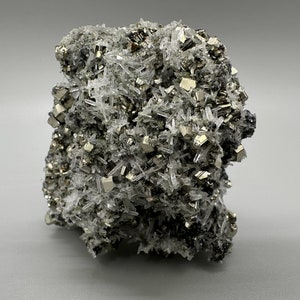 Stunning Pyrite on needles Quartz natural minerals souvenir crystal gift collection stone home decor minerals Borieva mine Bulgaria