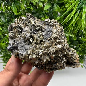 Wonderful Rainbow Pyrite on Quartz whit Oxide,natural minerals souvenir crystal,home decor,collection stone,rare minerals,Borieva Bulgaria