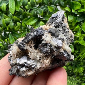 Aesthetic Natural shiny Galena whit Siderite and Quartz from 9 th September mine,Bulgaria,collection specimen,rare galena,Galena cluster