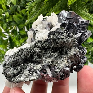 Stunning Mirror Galena,Sphalerite,Calcite from Borieva mine,Madan,Bulgaria,natural,collection mineral specimen,Home decor stone,Rare crystal