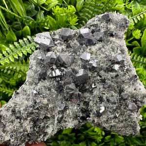 Wonderful shiny Galena whit Sphalerite on needle Quartz,From Borieva mine,Bulgaria,natural minerals,souvenir crystal,collection stone,gift