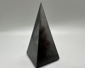 Shungite Pyramid 8cm.Shungite Crystal Pyramid,Healing Crystal,Highly Energetic Metaphysical,EMF Protection,Polished Pyramid,5G Protection