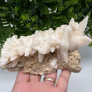 Amazing Calcite on Quartz from Djurcovo mine Laki Bulgaria natural minerals crystal gift rare minerals healing crystal Bulgaria stone
