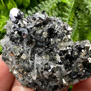 Wonderful Galena,Sphalerite,Pyrite on Quartz natural minerals souvenir crystal gift collection stone home decor Borieva mine Bulgaria