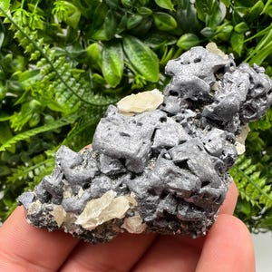 美しい方鉛鉱スピネル、白水晶、方解石、ブルガリア、ボリエヴァ鉱山産、天然鉱物、コレクション用クリスタル、ギフト、岩、コレクション用石