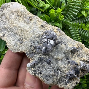 Wonderful Melted Galena,Calcite,Sphalerite on needle Quartz natural minerals souvenir crystal gift collection minerals,Borieva mine,Bulgaria
