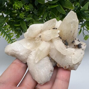 Amazing Calcite on Quartz from Djurcovo mine Laki Bulgaria natural minerals crystal gift rare minerals healing crystal Bulgaria stone