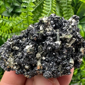 Wonderful Shiny,Golden Pyrite whit Sphalerite from Borieva mine,Bulgaria,natural,collection mineral specimen,home decor stone,crystal,gift