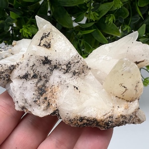 Amazing Calcite on Quartz from Djurcovo mine Laki Bulgaria natural minerals crystal gift rare minerals healing crystal Bulgaria stone