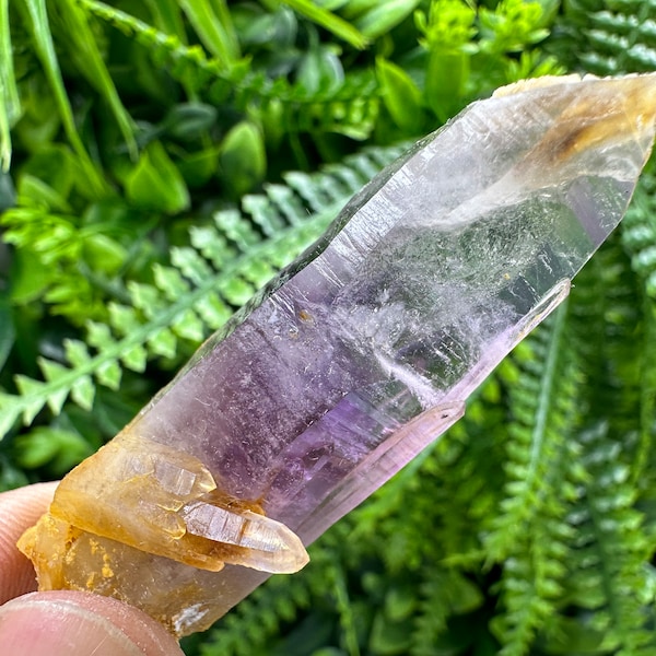 Amethyst Phantom Crystal with Cerussite, Bulgarian Mineral Specimen