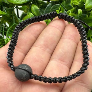 Shungite knitted Bracelet “Black Moon”EMF Protection,Natural Shungite,Beaded bracelet,Gemstone Bracelet,10m Round Gemstone Bracelet,shungite