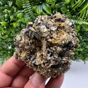 Wonderful Rainbow Pyrite on Quartz whit Oxide,natural minerals souvenir crystal,home decor,collection stone,rare minerals,Borieva Bulgaria