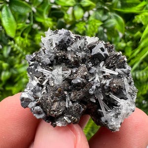 Wonderful Calcite,Sphalerite,Galena on Needle Quartz from Borieva mine,Madan,Bulgaria,natural,collectible mineral specimen,home decor stone