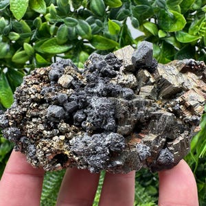 Wonderful Rainbow pyrite,Sphalerite on needles Quartz,natural minerals souvenir crystal gift collection stone,home decor Borieva Bulgaria