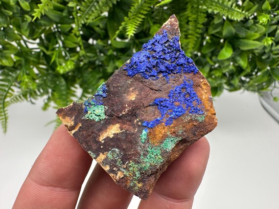 モロッコ産アズライトマラカイト鉱物標本、希少結晶 - Etsy 日本