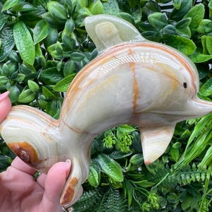 Onyx Figurine, Marble Dolphin, Vintage Onyx Marble , Natural Onyx Figurines, Home Decor, Art Object,souvenir gift,green/brown onyx dolphin