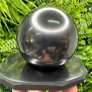 Shungite Sphere 7cm.Shungite Crystal Sphere,Healing Crystal,Highly Energetic Metaphysical,EMF Protection,Polished Sphere,5G Protection