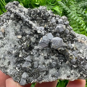 Wonderful shiny Galena whit Sphalerite on needle Quartz,From Borieva mine,Bulgaria,natural minerals,souvenir crystal,collection stone,gift