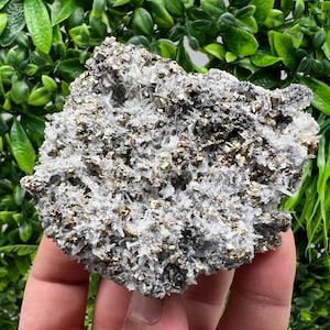 Wonderful Rainbow Pyrite on Quartz whit Oxide,natural minerals souvenir crystal,home decor,collection stone,rare minerals,Borieva Bulgaria