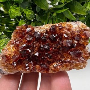 Fantastic Citrine Crystal with Hematite Inclusions from Brazil , Citrine Phantom , Natural Crystal Cluster , Citrine Mineral , stone