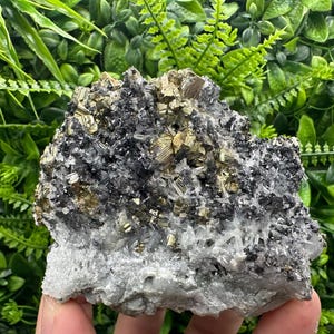 Stunning Rainbow Pyrite on Sphalerite,Quartz,from Borieva mine,Bulgaria,natural collection mineral specimen,pyrite cluster,Sphalerite,gift