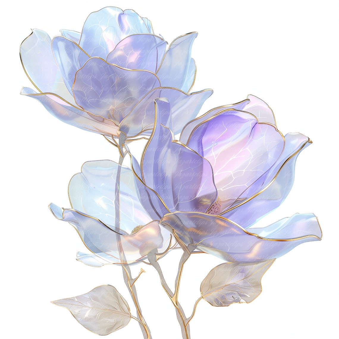 14 Abstract Watercolor Flowers Clip Art, Printable Clip Art, High