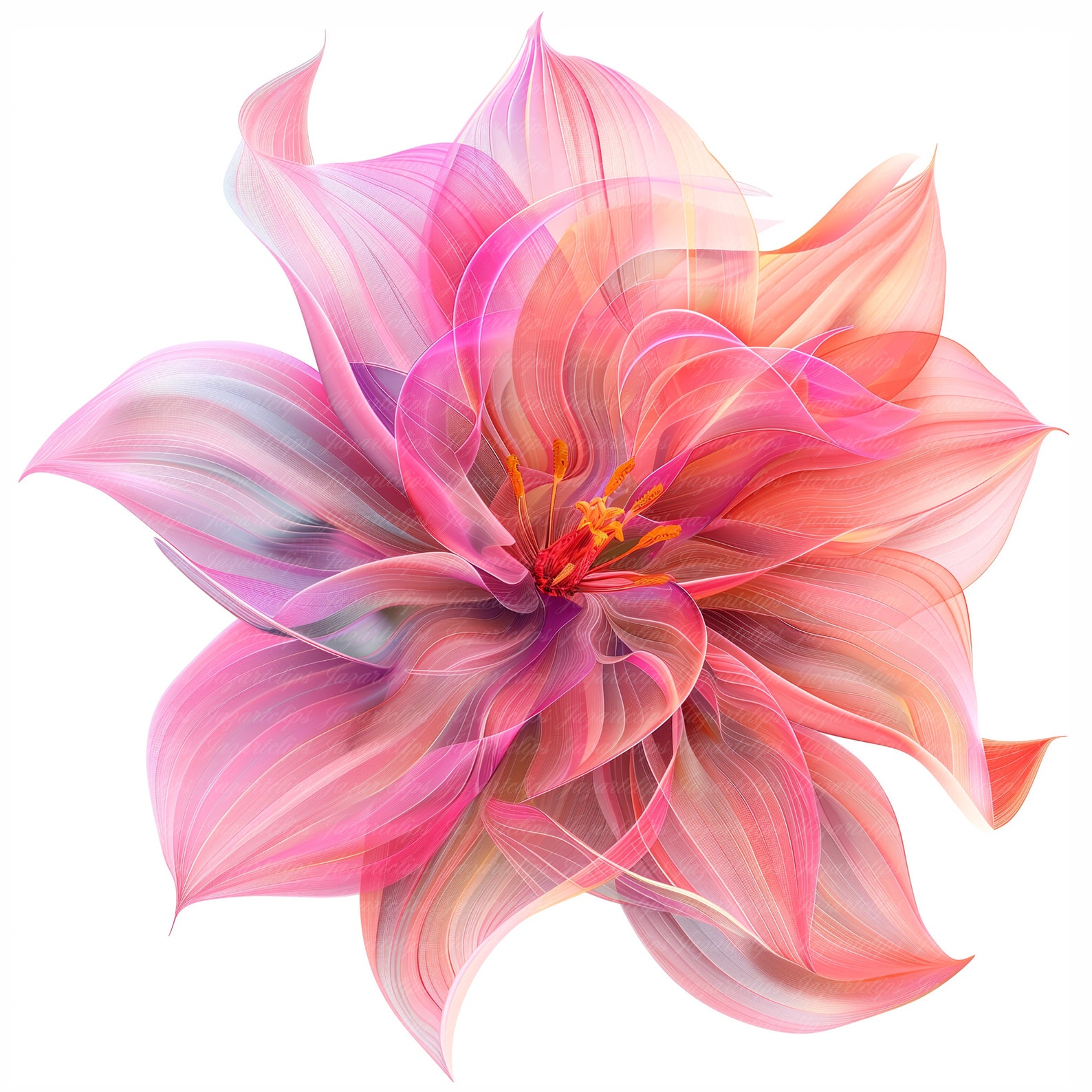13 Abstract Watercolor Flowers Clip Art, Printable Clip Art, High