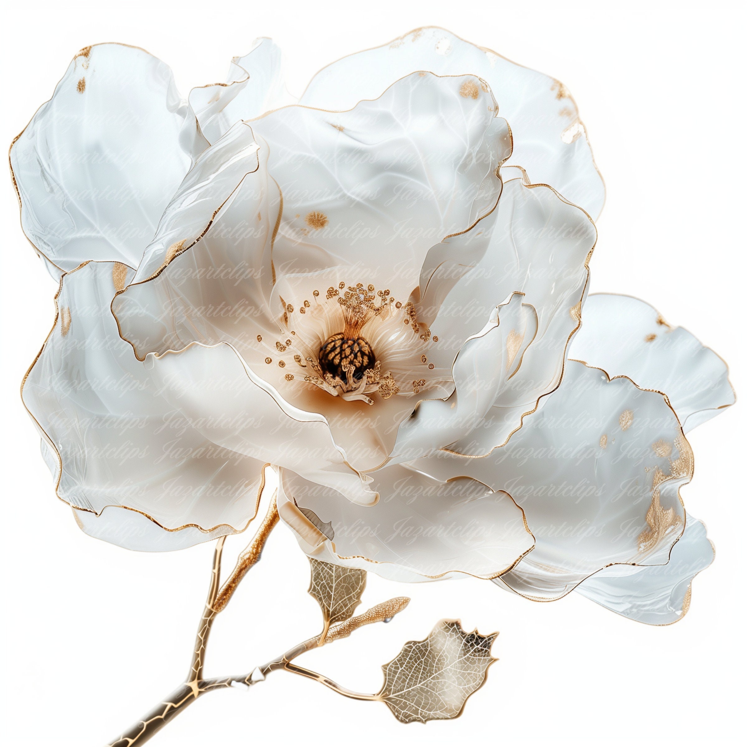 16 Abstract Watercolor Flowers Clip Art, Printable Clip Art, High