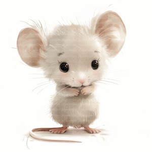 10 adorables y adorables ratones, acuarela imprimible, 10 archivos PDF de alta calidad, descarga digital, alta resolución, manualidades de papel, diarios basura