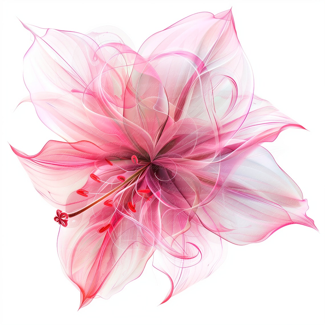 13 Abstract Watercolor Flowers Clip Art, Printable Clip Art, High