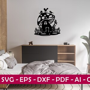 Mushroom Wall Art svg,dxf, EPS,AI, PDF files - digital wall art,plasma cut file,wall art dxf,laser cut files,Glowforge files, Mushroom svg