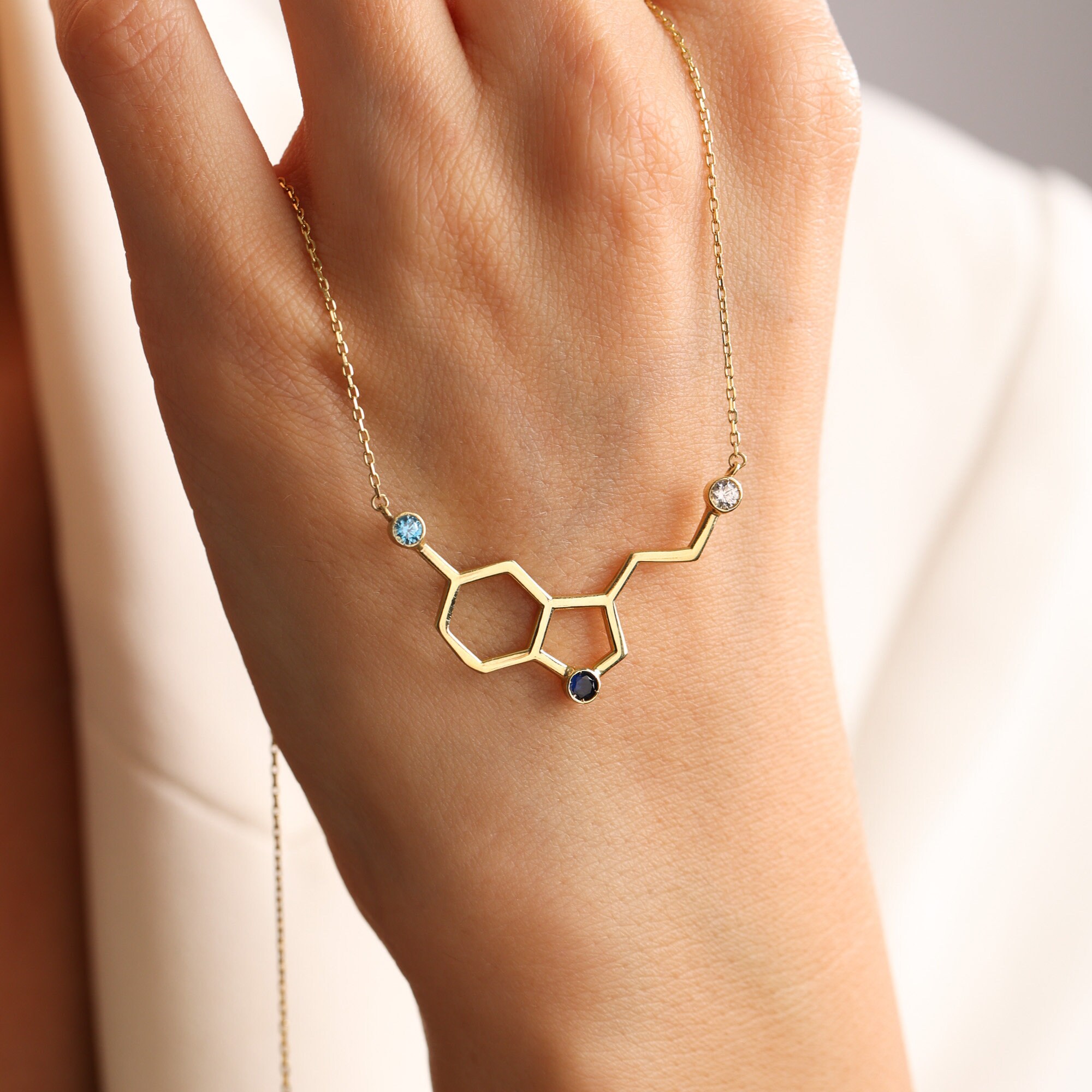 14k Gold Serotonin Necklace Etsy Singapore