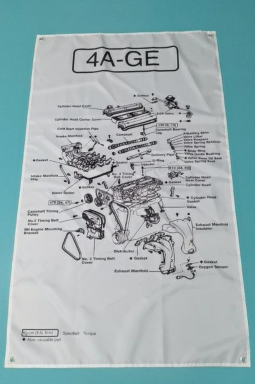 4AGE FLAG Toyota Corolla Mr2 Engine Workshop Man Cave Memorabilia ...