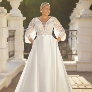 Robe de mariée plus taille robe de mariée plus taille une ligne plus robe de mariée taille dentelle mariage plus robe de taille une ligne dentelle personnalisée plus robe de taille