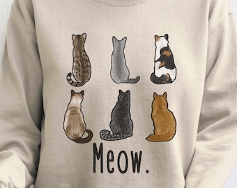 Cats Sweatshirt, cat Crewneck sweatshirt, cat lover sweatshirt, cat lover gift, mom cat sweatshirt, mom cat gift, kitten sweatshirt