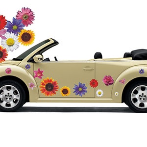 Adesivo fiore hippie, adesivo per auto, margherita, set di fiori 06