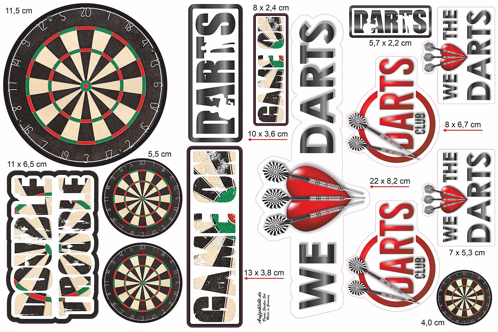Dart Line Sticker Darts Sticker Set - Darts Sticker Set - 14 Darts Stickers - Etsy