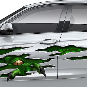 2 stücke lustige auto aufkleber reflektierende monster kratzer streifen  klaue markierungen auto auto scheinwerfer dekoration