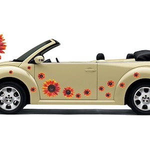 Adesivo fiore hippie, adesivo per auto, margherita, set di fiori 06