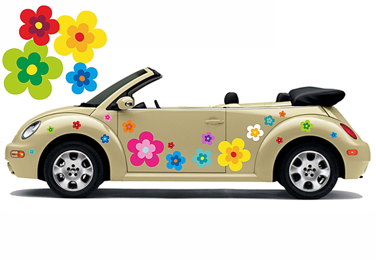 Kawaii lächeln gesicht blumen Auto Fußmatten, lustige nette kawaii auto  decor, positive vintage stil druck kamille blume Auto Boden M - AliExpress
