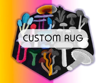 ¡Pide la ALFOMBRA PERSONALIZADA de tus sueños! Diseño de alfombra personalizada hecha a mano, elección de color personal, alfombra única, obra de arte original