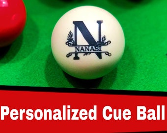 Personalized Cue Ball, Custom Laser Billiard And Snooker Cue Ball, Family Name Cue Ball, Birthday Gift, Valentine Gift, Couple Gift