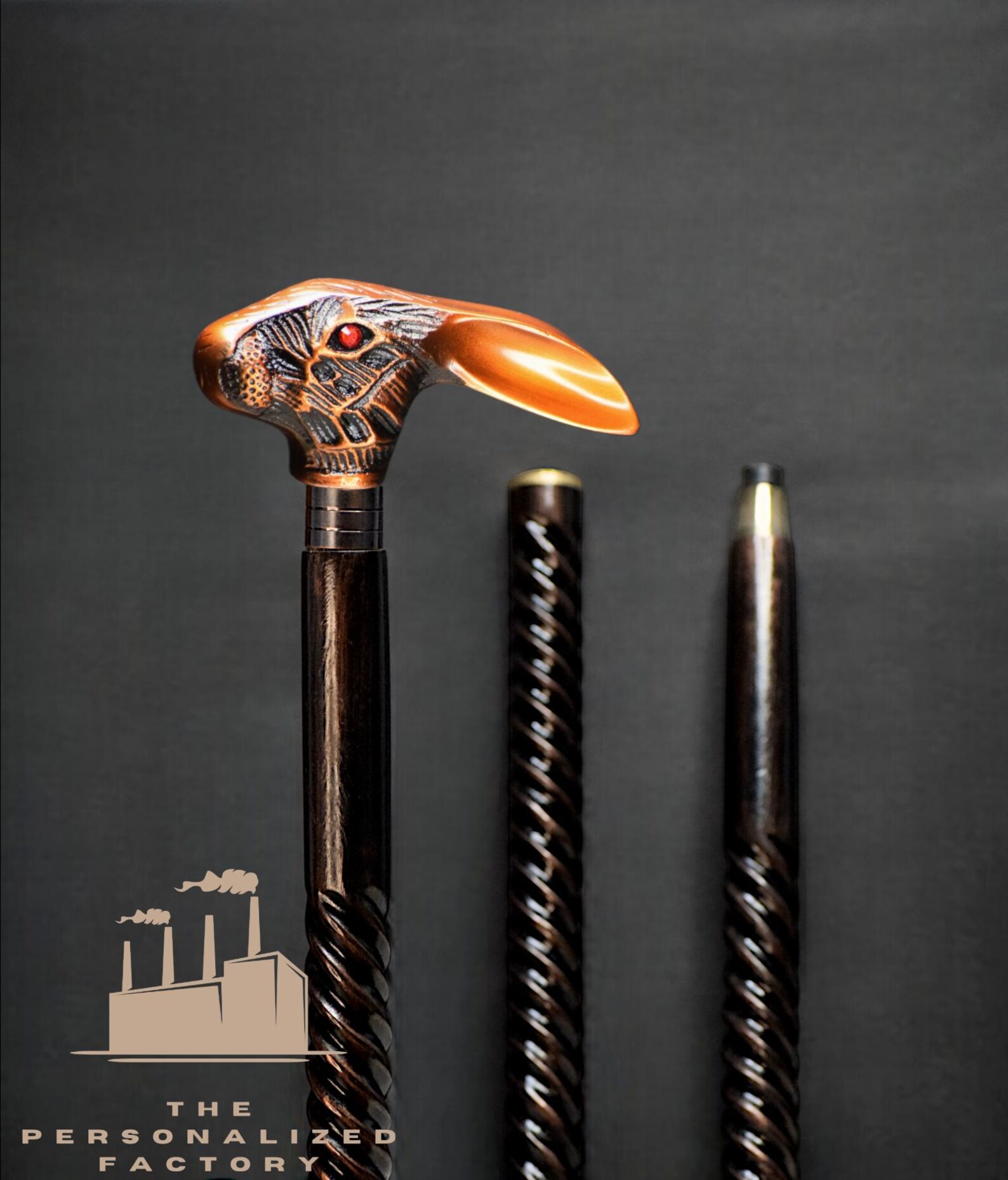 Personalized Rabbit | Bunny Walking Stick – Handmade Spiral Wooden Cane ...