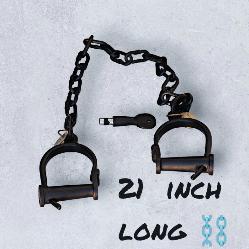 Solid Iron Handcuff With 21 Inch Long Chain Handcuff for Etsy